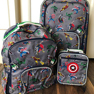 Pottery Barn Marvel Luggage + Backpack + Lunchbox